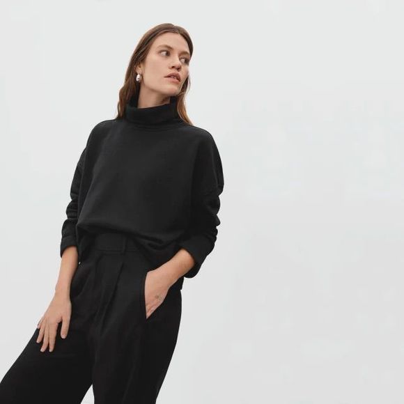 Everlane Tops - Everlane The Turtleneck Sweatshirt Black Size Medium